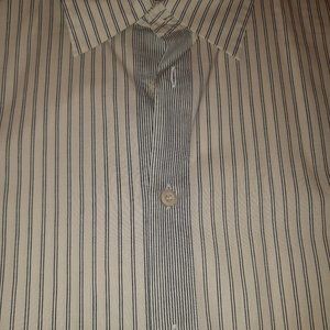 Prada Men's Striped Long Sleeve Dress Shirt 44/17.5 Made in Italy